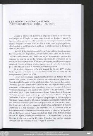 2. La Révolution Française Dans L'Historiographie Turque (1789-1927)