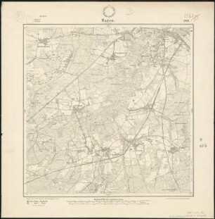Meßtischblatt 1026 : Hagen, 1898 : Hagen. - Aufn. 1878, einz. Nachtr. 1898. - 1:25000. - [Berlin]: Reichsamt für Landesaufnahme, 1898. - 1 Kt.
