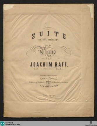 Suite (en Mi mineur) pour piano : Op. 72