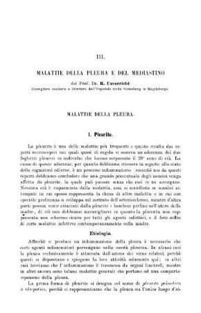 Malattie della pleura.