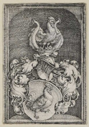 Wappen mit Hahn