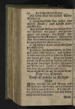 Das XIII. Capitel. Trost-Sprüche in Kriegs-Noht.