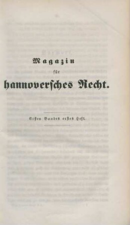 Ersten Bandes erstes Heft