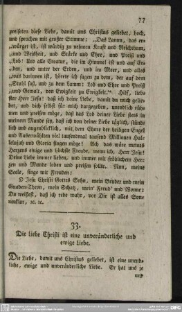 33. Die Liebe Christi ist eine unveränderliche und ewige Liebe