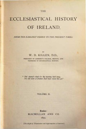 The ecclesiastical history of Ireland : from the earliest period to the present times. 2