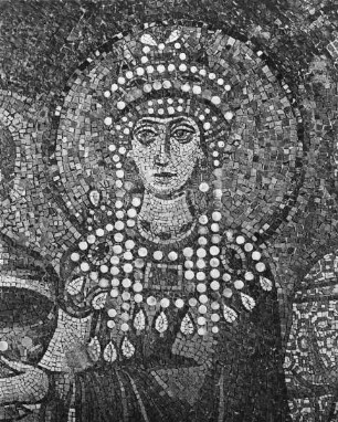 Mosaikbild: Kaiserin Theodora und Gefolge