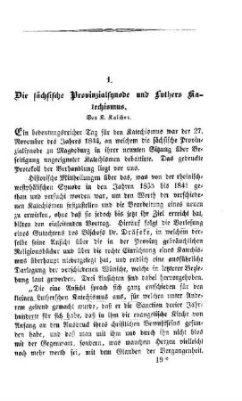 Die sächsische Provinzialsynode und Luthers Katechismus
