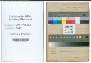 Entnazifizierung Friedrich Bruderek , geb. 24.03.1905 (Lebensmittelhaendler)