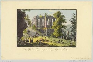 Die Klosterruine und der Friedhof auf dem Berg Oybin im Zittauer Gebirge