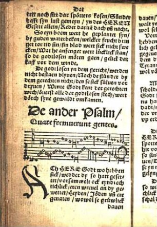 De ander Psalm / Quare fremuerunt gentes.
