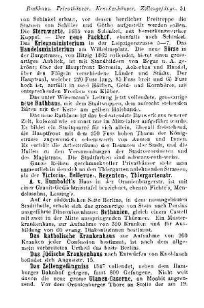 Rathhaus. Privathäuser. Krankenhäuser. Zellengefängn.