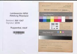 Entnazifizierung Adolf Ruppenthal , geb. 10.05.1898 (Angestellter)