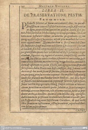 Liber II. De praeservatione Pestis.