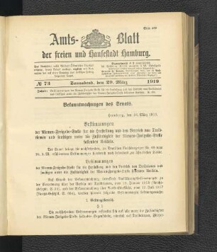 No.73, Sonnabend, den 29. März 1919