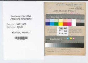 Entnazifizierung Heinrich Klucken, geb. 10.08.1903 (Arbeiter)