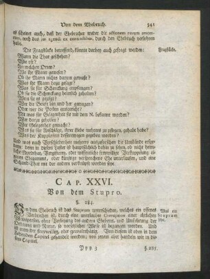 Cap. XXVI. Von dem Stupro.