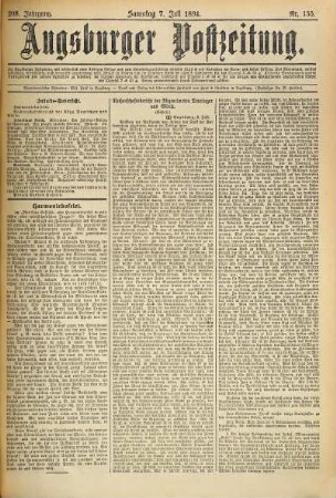 Augsburger Postzeitung. 1894 = Jg. 208, 7 - 9