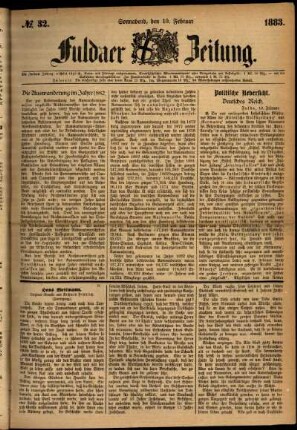 Ausgabe vom Samstag, den 10. Februar 1883.