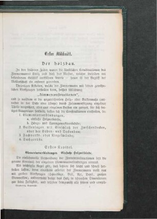 Erster Abschnitt. Der Holzbau