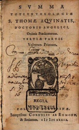 Summa Totius Theologiae S. Thomae Aquinatis, Doctoris Angelici, Ordinis Praedicatorum, 3,1