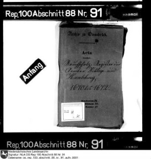 Rauchschatzregister der Ämter Wittlage und Hunteburg