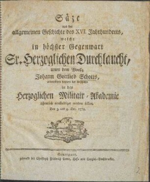 Säze aus der allgemeinen Geschichte des XVI. Jahrhunderts