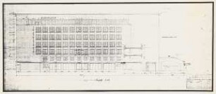 Flughafen Berlin-Tempelhof: Ansicht Bauteil J2 von Osten 1:100