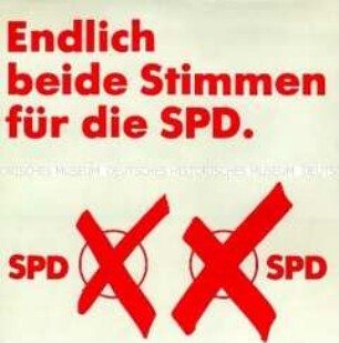 Aufkleber der SPD zur Bundestagswahl 1980