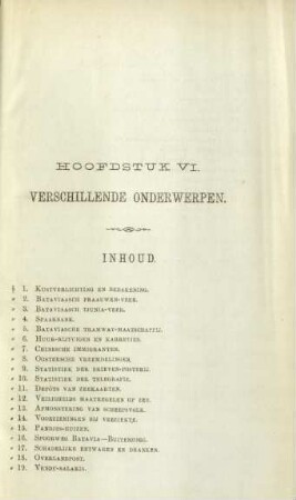 Hoofdstuk VI. Verschillende onderwerpen