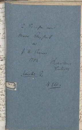 Margareta (Meta) Klopstock: Briefe an Johann Andreas Cramer