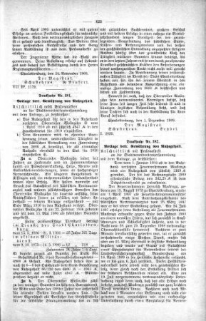 In nicht öffendlicher Sitzung (380,381,382), 22. Dezember 1909
