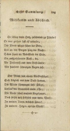 Willkomm und Abschied.