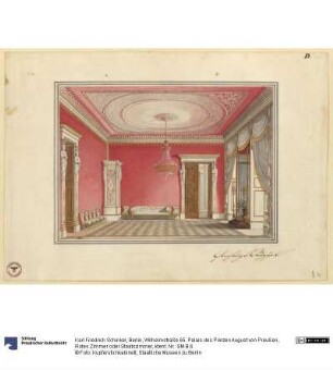 Berlin, Wilhelmstraße 65. Palais des Prinzen August von Preußen, Rotes Zimmer oder Staatszimmer