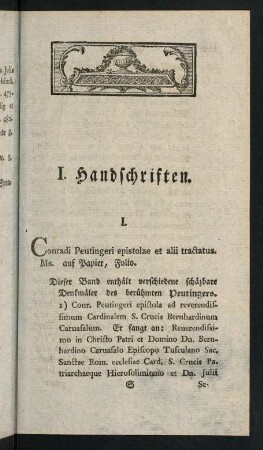 261-301, I. Handschriften