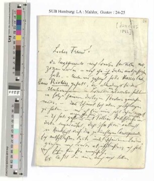 Brief an den Schauspieler Siegfried Rosenberg
