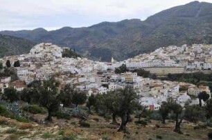 Moulay Idriss - Stadtübersicht : Stadtübersicht über den für Muslime heiligsten Ort in Marokko. Aufgenommen am 30. Oktober 2010 in Moulay Idriss