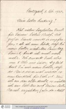 Brief vom 01.02.1920