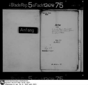 Vertretung der Archivverwaltung durch Johann Hinrich Beye in Abwesenheit des Archivars Johan Carl Stiernhök