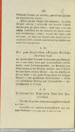 §. 17. Oekonomische Schriften über den Hopfenbau