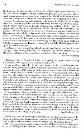 Albrecht, Wolfgang :: Gotthold Ephraim Lessing, (Sammlung Metzler, 297) : Stuttgart u.a., Metzler, 1997