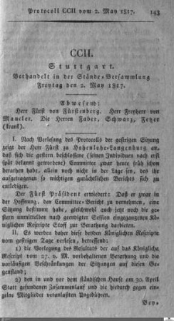 202. Sitzung, Stuttgart, 2.5.1817