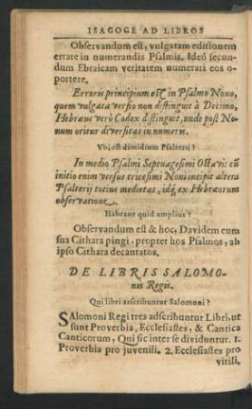 De Libris Salomonis Regis.