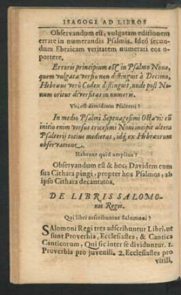 De Libris Salomonis Regis.