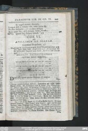 Ode VI. Ad Apollinem Et Dianam.