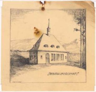 Empfangsgebäude an einer Vorortbahn Monatskonkurrenz Mai 1929: Perspektivische Ansicht