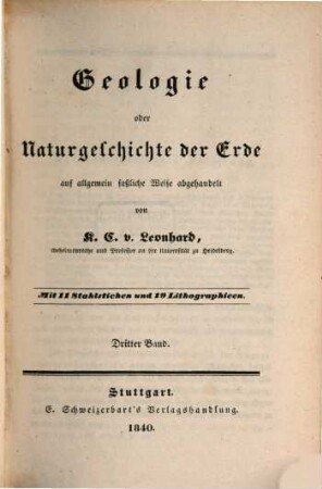 Geologie oder Naturgeschichte der Erde : auf allgemein faßliche Weise abgehandelt, 3