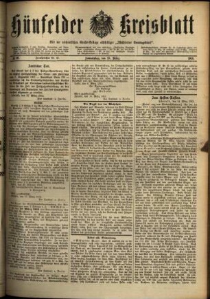 Ausgabe vom Donnerstag, den 25. März 1915.
