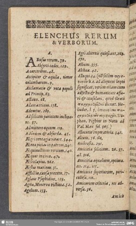 Elenchus Rerum & Verborum