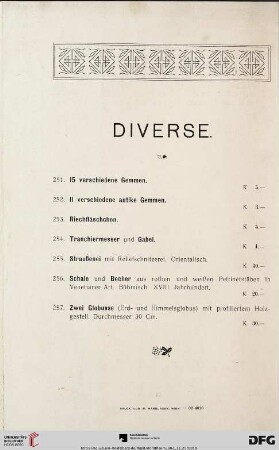 Diverse (Nr. 251-257)