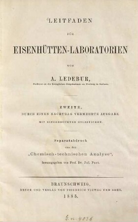 Leitfaden für Eisenhütten-Laboratorien
